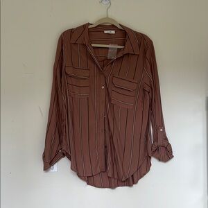 Brown Striped Women's Top